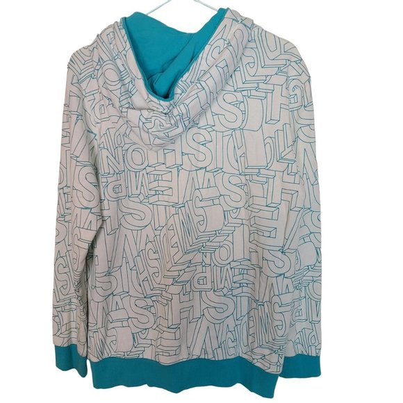 CLRIDE.n Womens 100 White Sweden Spell Out Print Pullover Hoodie Sweatshirt NWT - Picture 9 of 9